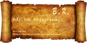 Béldi Krisztina névjegykártya